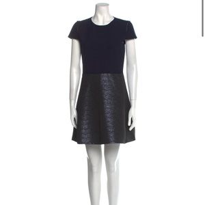 MAJE navy blue glittery skirt mini dress